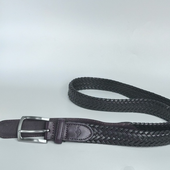 DOCKERS Men’s Braided Genuine‎ Leather Belt Dark Brown Silver Buckle Size 40/100 - Picture 9 of 12